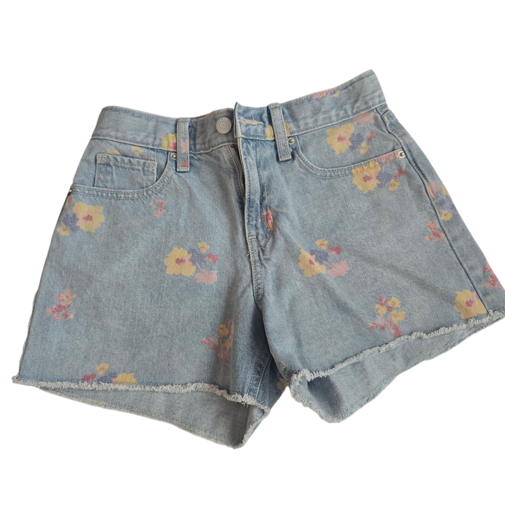 Floral Denim Girls Shorts